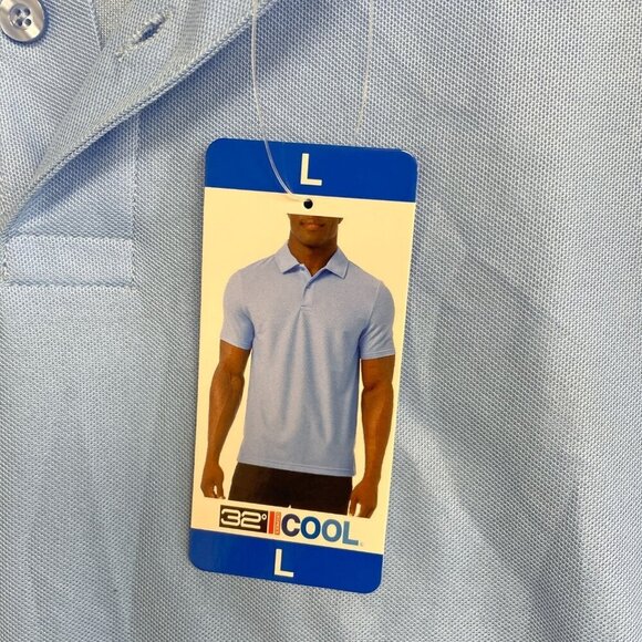 NEW 32 Degrees Cool Men's L Light Blue Polo Shirt 100% Polyester Lightweight - Picture 6 of 7